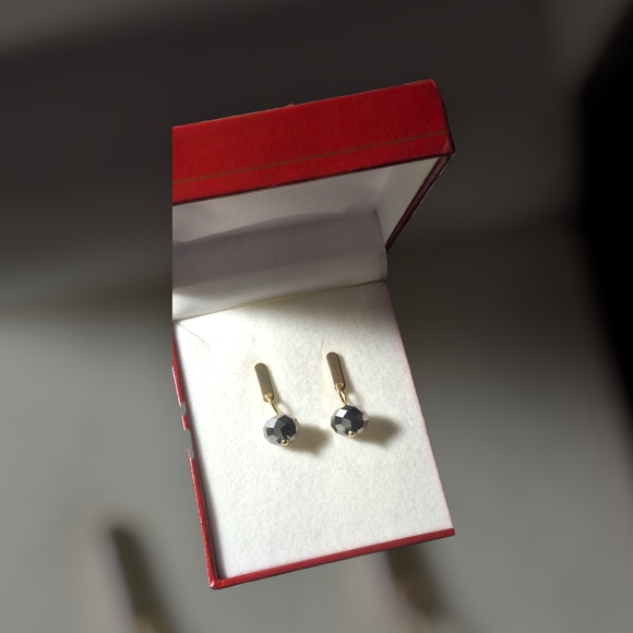 Seaglasscoaztallemonades.com Jewelry - Elegant Gold and Smoky Sparkle Dangle Earrings